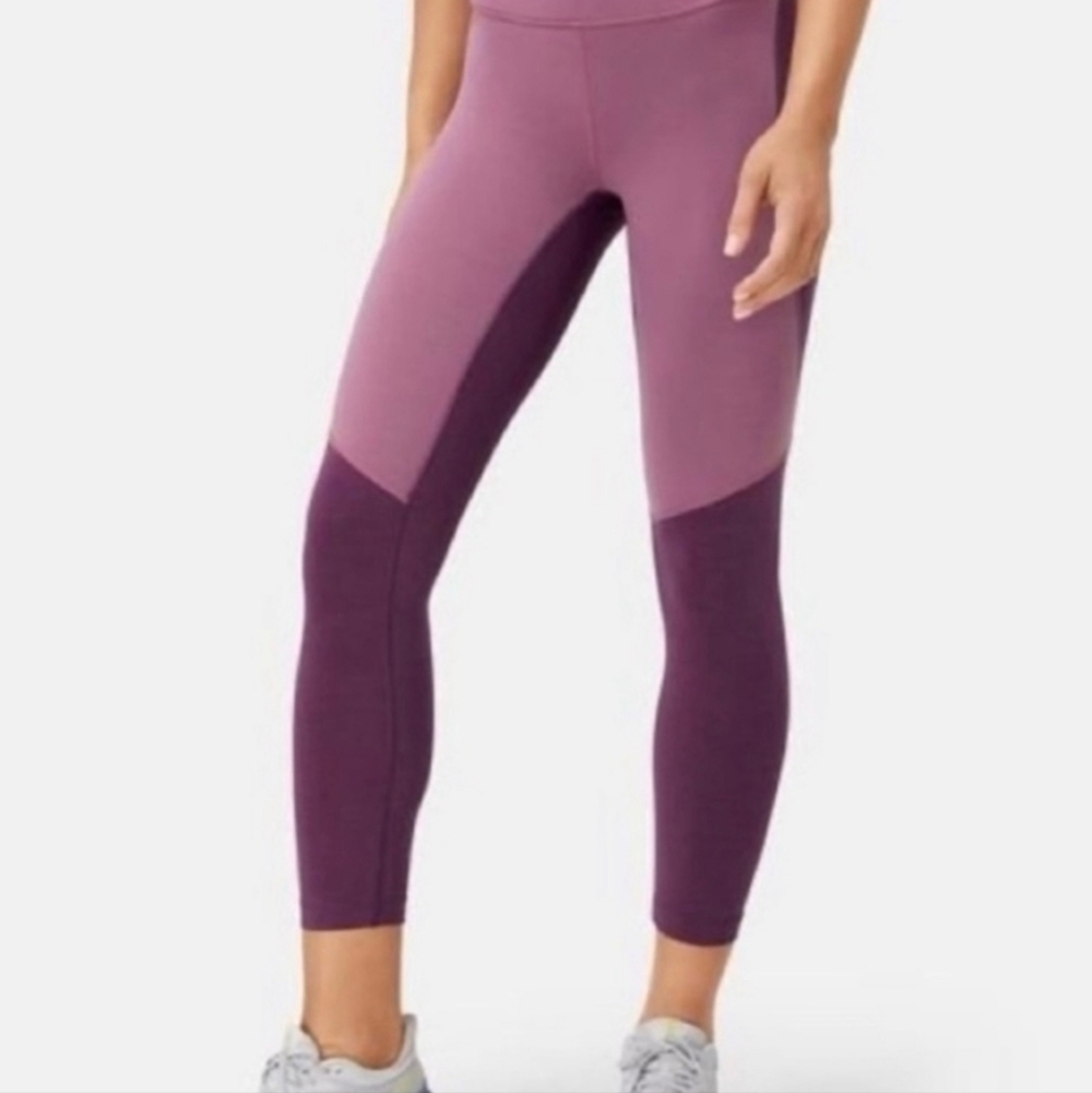Outdoor Voices Maroon and Mauve Leggings